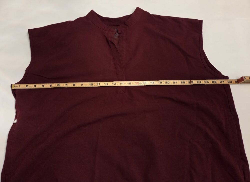 Figs Rafaela Scrub Top Womens XXL Burgundy Sleeveless Medical Uniform Nurse - Picture 6 of 7